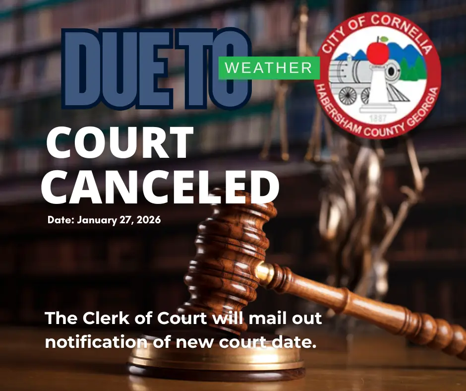 City of Cornelia COURT CANCELED 01/27/2026
